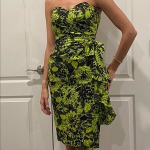 💚🖤VINTAGE green Silk Studio Bow Detail Dress💚🖤